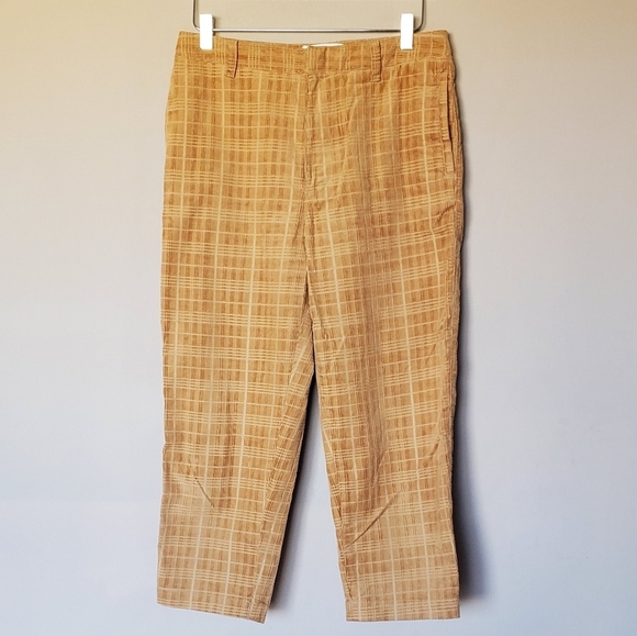 Urban Outfitters Pants - Urban Outfitters Patterned Corduroy Crop Straight Leg Pants Trousers 30
